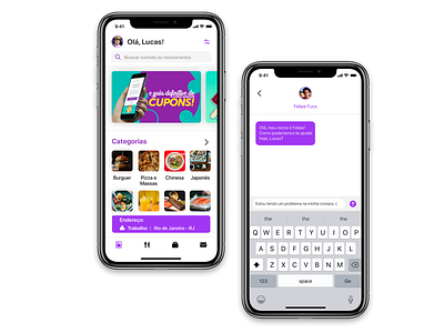 Home and Chat Screens - iOS app UI