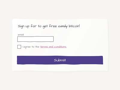Daily UI - Day 1 cheap dailyui email experiment playful signup ugly
