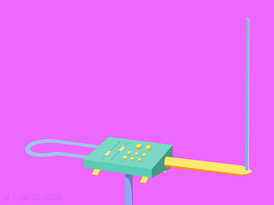 2 – Theremin art design graphic green illustration minimal pink theremin vapor vaporwave wave yellow