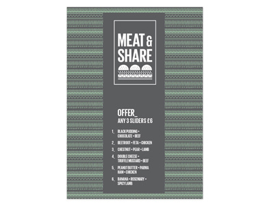 MEAT & SHARE — STREET FOOD IDENTITY identity menu poster print street