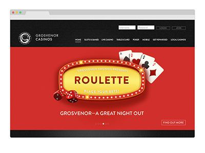 GROSVENOR CASINOS—IDENTITY ROLLOUT branding webdesign