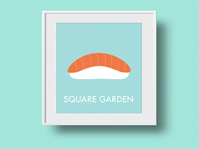 Square Garden illustration restaurant sushi