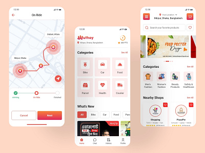 On-demand service app UI/UX like pathao