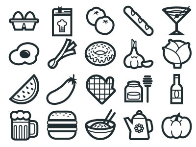 Food Icon Set for graphic stock beer drinks food fruit icon souce vector vegetables