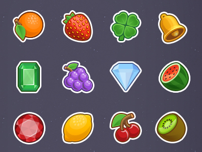 Slot Machine Icons casino fruit gems icon icon design photoshop slot machine