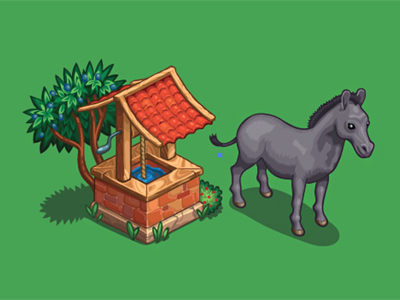 Some test assignment building donkey game game art illustration vector