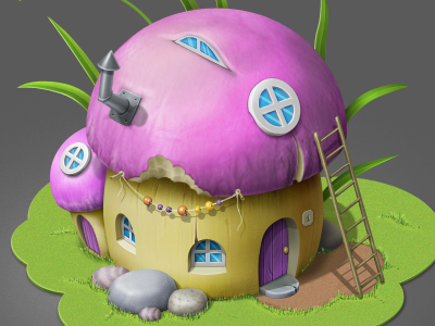 Mushroom building cute game icon photoshop pixel perfect purple