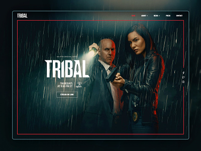 Tribal Website crime dark design hero banner series web webflow website