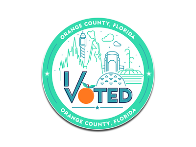 Orange County, Florida | I Voted Sticker design florida graphic design i voted logo orlando politics vector vote