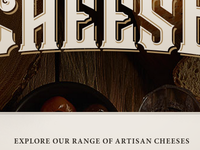 Artisan Cheese Range border image branding cheese css development front end html layout typography ui web design
