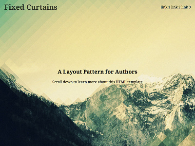 Fixed Curtains codepen css freebie html layout pattern sass template web web design