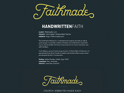 Faithmade Case Study client design development layout portfolio svg typography vector web website
