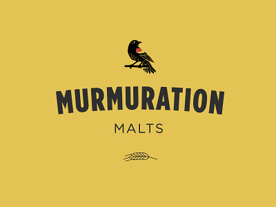 Murmuration Malts animal barley beer bird branding farming logo design malt micro brewing svg vector