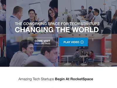 RocketSpace Tech Startup Masthead cowork css cta design flexbox html layout marketing photography typography web design