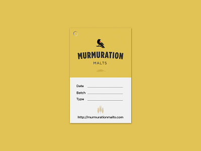 Murmuration Malt Bag Tagging Card beer bird branding design layout malt malting redwing blackbird tag typography vector