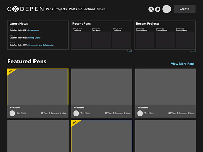 CodePen design interface layout typography ui web design wireframe