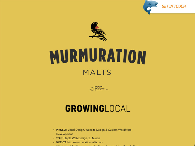 Murmuration Malts Case Study web development web design css html svg typography layout design
