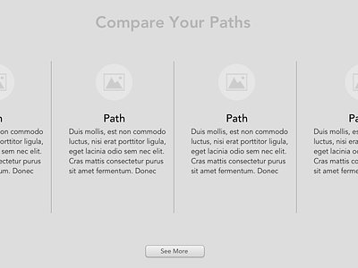 Compare Paths Modal atomic design graphic design layout prototyping screen design sketch typography web design website wireframe
