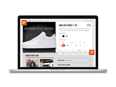 Nike Product Page Concept af1 ecommerce landing page nike productdesign sketch ui uidesigner ux uxdesign uxui visual design