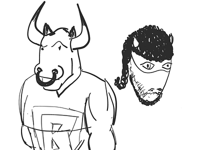 Adventures of Bullman (and Gerry) ipad sketch