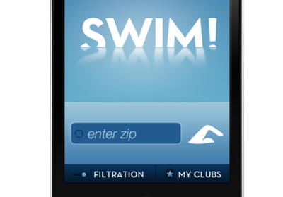 Swim club finder app UI mobile swim ui
