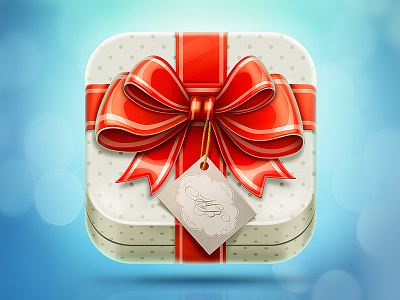 Gift icon app cord dot gift icon ios lettering paper texture