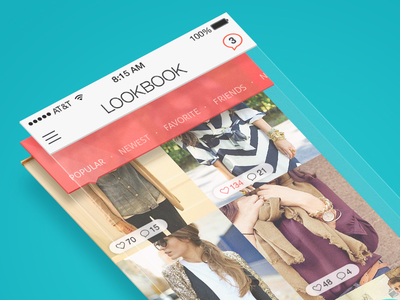 Lookbook app application button fashion glass interface ios7 iphone navigation photo screen