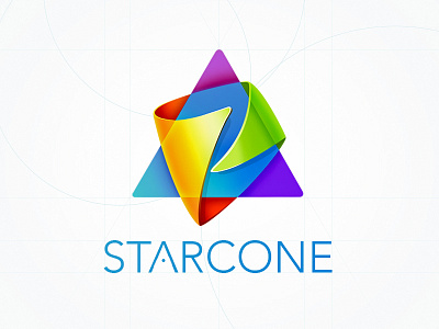 Starcone cone font logo logotype process shape star