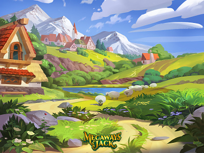 Valley art background game game art illustration landscape mobile games mountains valley