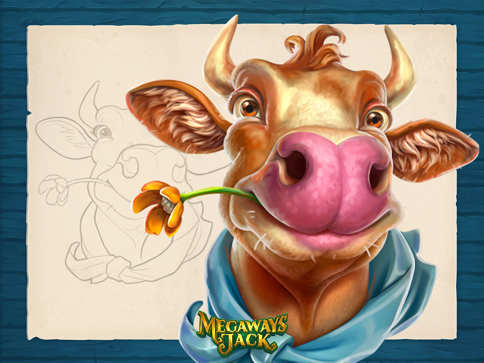 Cow - Megaways Jack animal art cartoon character cow game game art icon illustration sketch slots