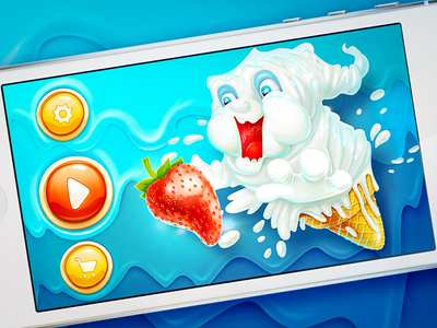 Ice Cream button cold cream food frozen game ghost ice milk settings shop strawberry