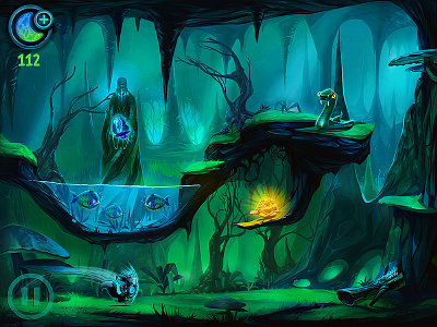 Raccoo-Game screen adventure character concept crocodile forest game illustration magic raccon scetch snake ui