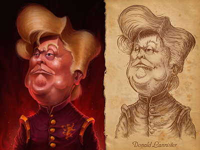 Donald Lannister caricature character concept donald got illustration lannister trump