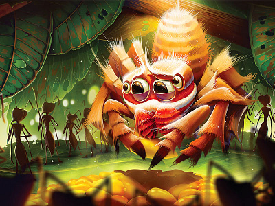 Bagheera Kiplingi animal ant art cartoon illustration spider