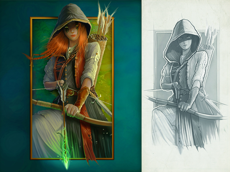 Fairy-archeress archeress art character concept fairy game girl illustration magic rude slot symbol