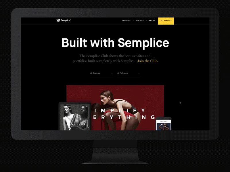 Semplice 4 Showcase product design ui ux web design website