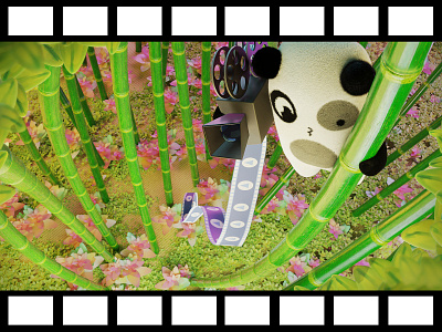 Climbing panda studio design illustration logo