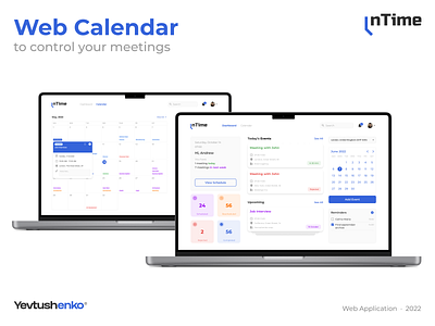 InTime Web App. Control Your Meetings application calendar dashboard uiux uiux design web web app web design