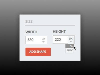 Add Shape - Website Creating Tool add add element add shape auto black css grey height width