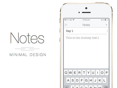 Notes - Minimal Design iOS Application