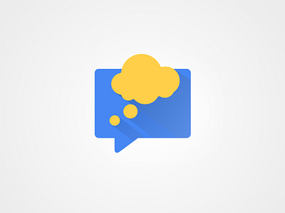 Working on a product icon blue chat concept feedback material product yellow