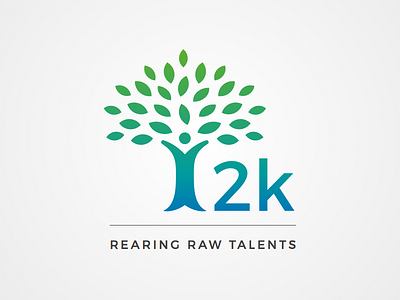 Information to Knowledge (i2k) - Logo Concept blue children green growth i2k logo nurture tree