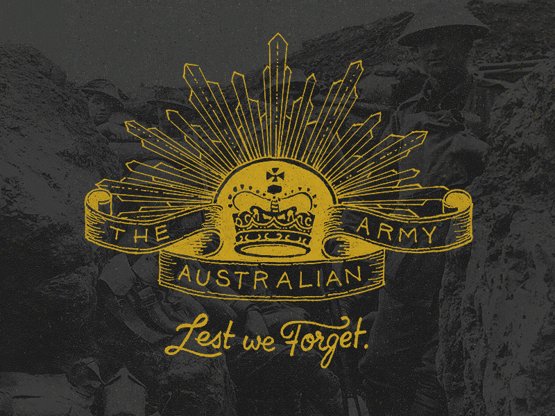 Lest we Forget anzac australia australian badge honour type typography