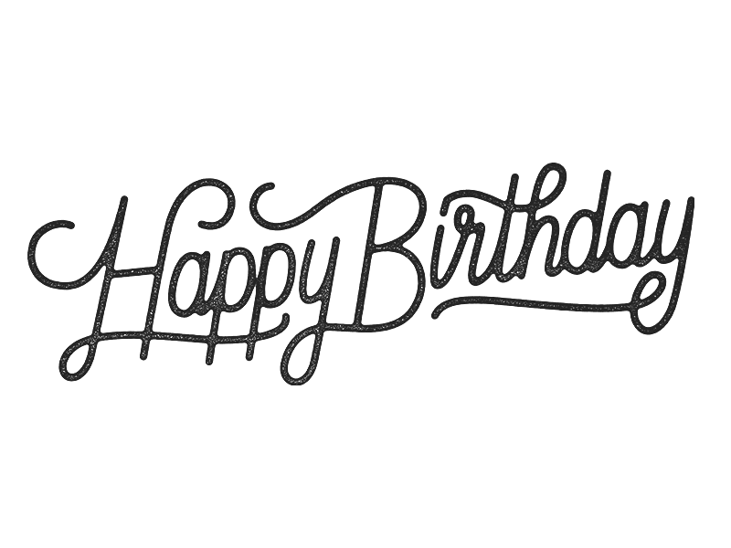 Happy Birthday brush chisel copic hand drawn lettering marker mono type typography