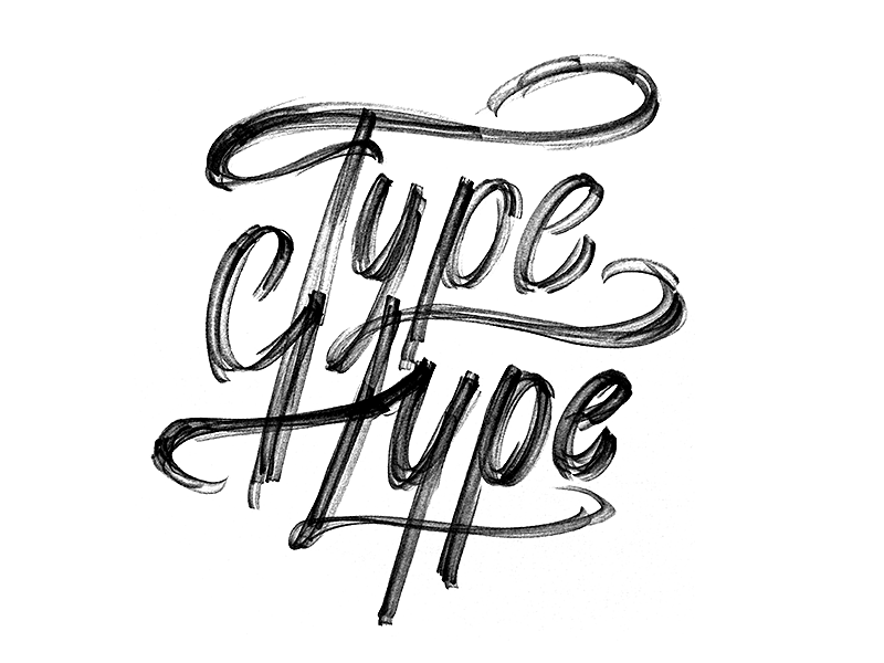 Type Hype brush chisel copic hand drawn lettering marker type typography