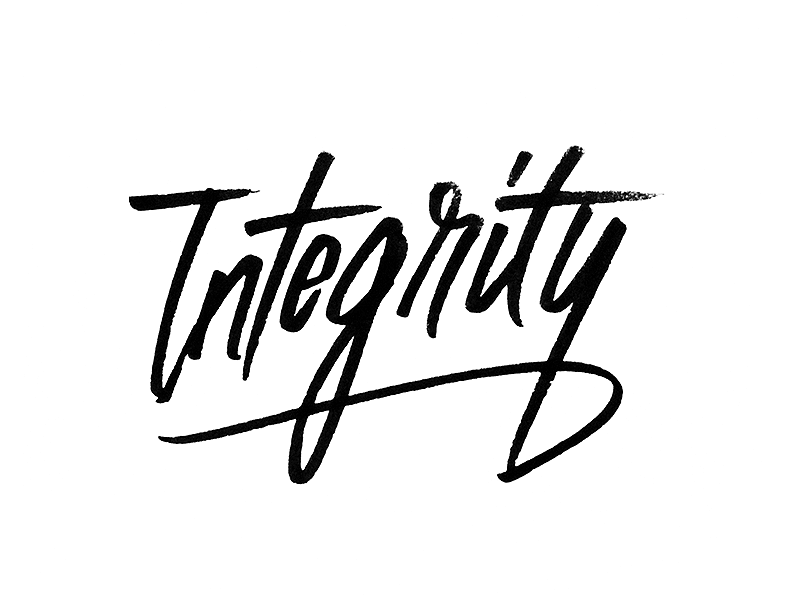 Integrity brush chisel copic hand drawn lettering marker type typography