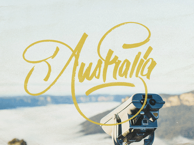 Australia brush chisel copic hand drawn lettering marker type typography