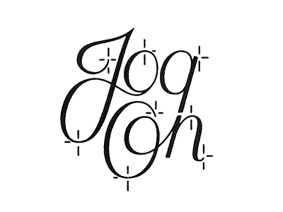 Jog On brush chisel copic hand drawn lettering marker type typography