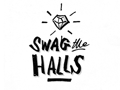 Swag the Halls brush chisel christmas copic hand drawn lettering marker swag type typography