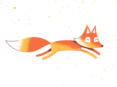 Fox fox illustration orange running